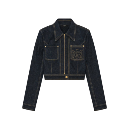 WOMEN'S ZIP UP CROPPED DENIM JACKET