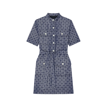 Safari dress in monogram 72 denim