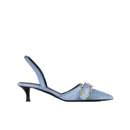 Voyou escarpins slingbacks in washed denim