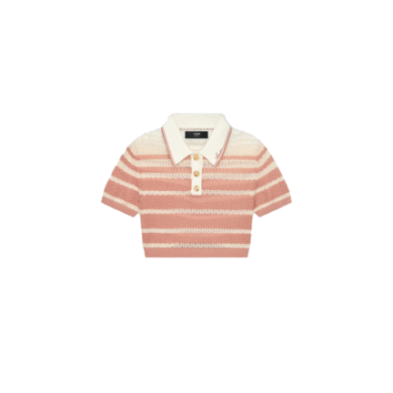 WOMEN'S STRIPE CROPPED POLO