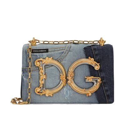 DG Girls bag in patchwork denim and plain calfskin