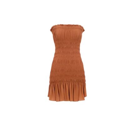 smocked dress in stretch jersey