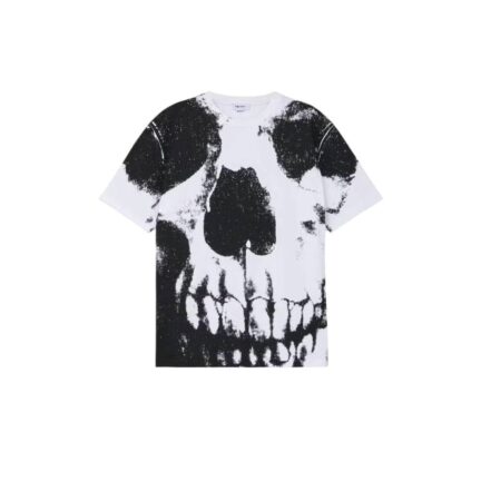 Men's Exploded Skull T-shirt in White/Blue