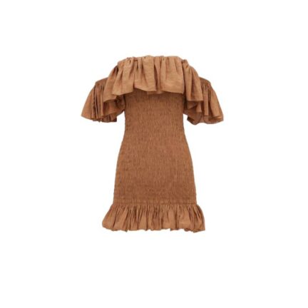 smocked dress in canvas