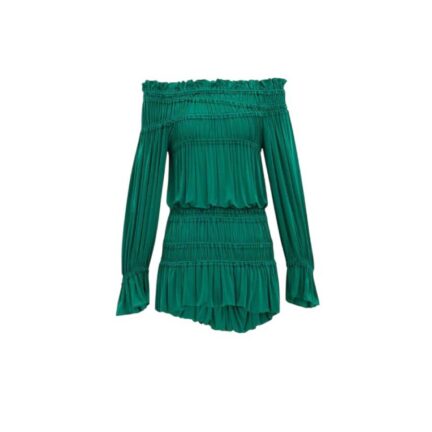 smocked dress in stretch jersey