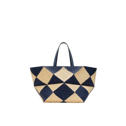 XXL Puzzle Fold tote in raffia