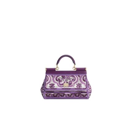 Small Sicily handbag with Majolica embroidery