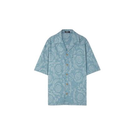 Barocco Jacquard Chambray Denim Shirt
