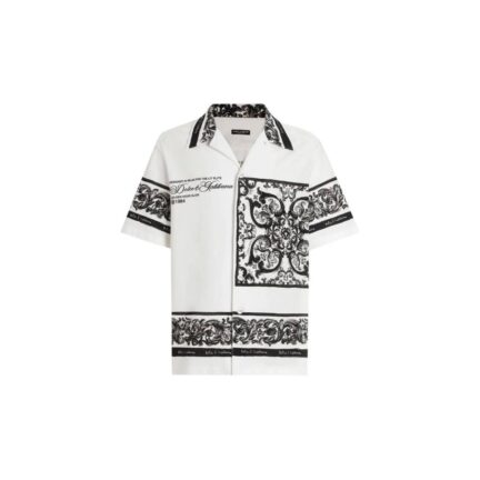 Majolica-print hawaii double piqué shirt