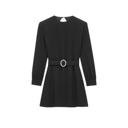 backless mini dress in sable saint laurent