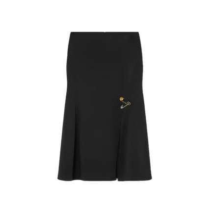 Safety Pin Flowy Satin Midi Skirt