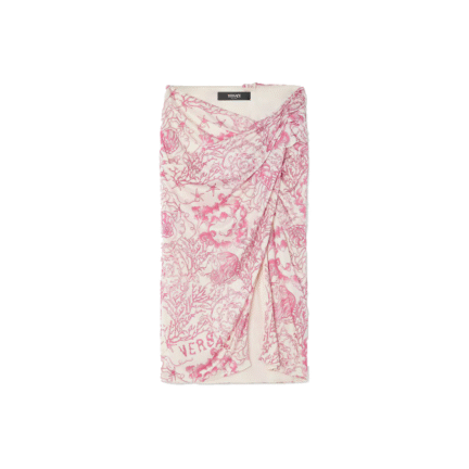 Underwater Barocco Draped Midi Skirt