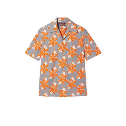 Printed cotton poplin shirt