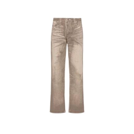 Loose-fit beige denim jeans