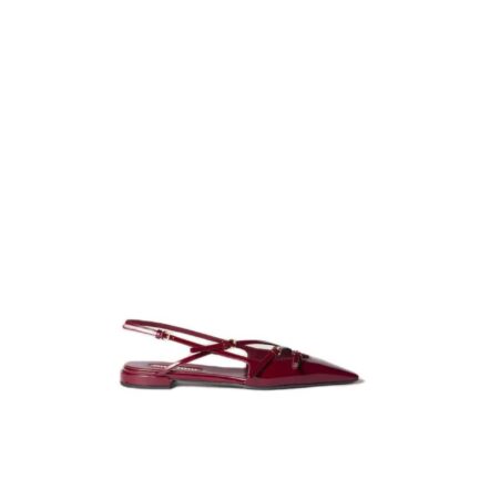 Patent leather slingback ballerinas with buckles