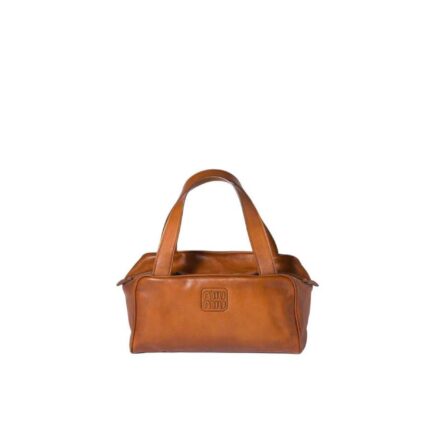 Leather top-handle bag