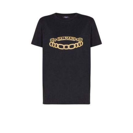 Short-sleeved Balmain Chain print T-shirt