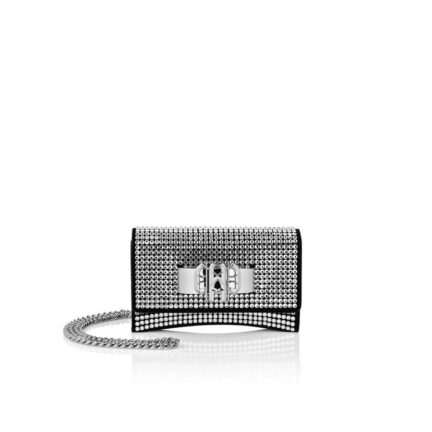 Suede Crystal Clutch Shoulder Bag Crystal