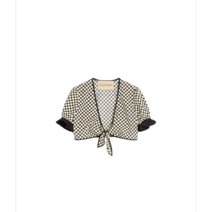 Poplin Top With Plus De Pois Print