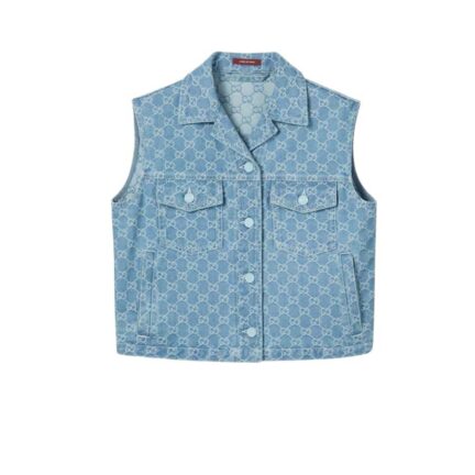 GG denim jacquard gilet