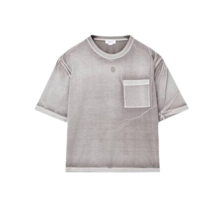 Men's Overdyed Cropped T-shirt in Stone