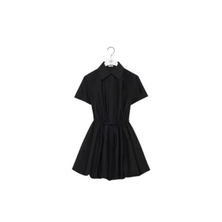 Short sleeve dress in cotton and silk