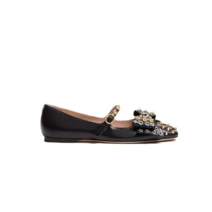 Mary-Jane Bowow Ballerina In Kidskin With Studs