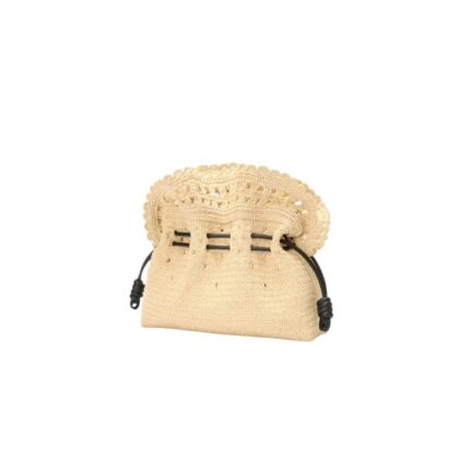 Medium Flamenco clutch in raffia