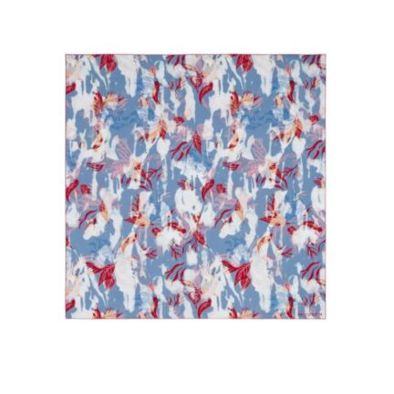 Women's Floral Foulard in Bluette/Red