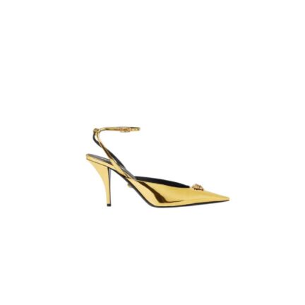 La Medusa Metallic Slingback Pumps 85 mm