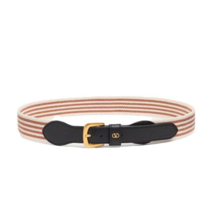 Vlogo Signature Belt In Ribbon And Calfskin 35 Mm