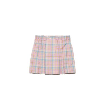Checked cotton miniskirt