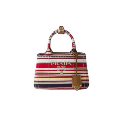 Prada Jardinière striped cotton canvas mini-bag