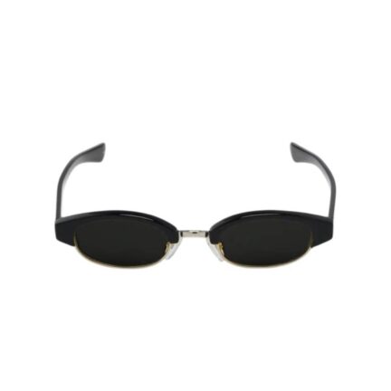 McQueen Ellipse Sunglasses in Black/Smoke