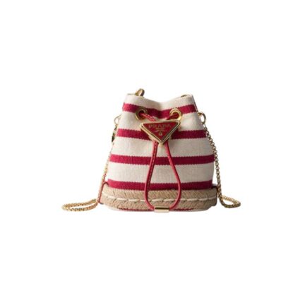 Striped fabric mini-pouch