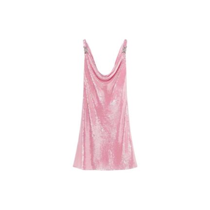 Sequin Silk Slip Mini Dress