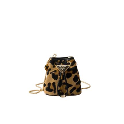 Printed leather mini pouch