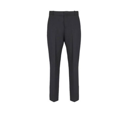 Straight-leg tailored wool trousers