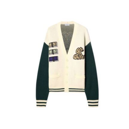 CRYST CASH VARSITY KNIT CARDI