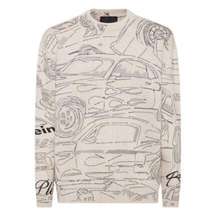 Knitted Pullover Round Neck LS Cars Racing