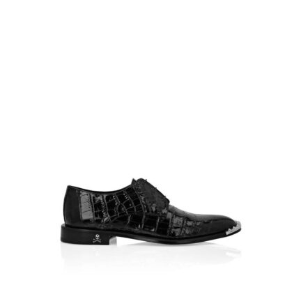 Croco Lace Up Shoes Skull&Bones