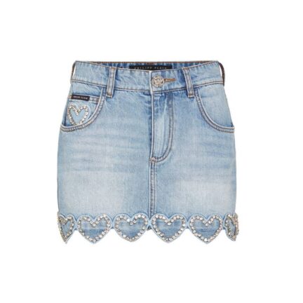 Denim Mini Skirt Heart