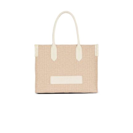 B-Army 36 monogrammed canvas jacquard and leather tote bag