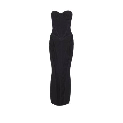 Long strapless knit dress