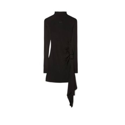 Black Draped Mini Dress
