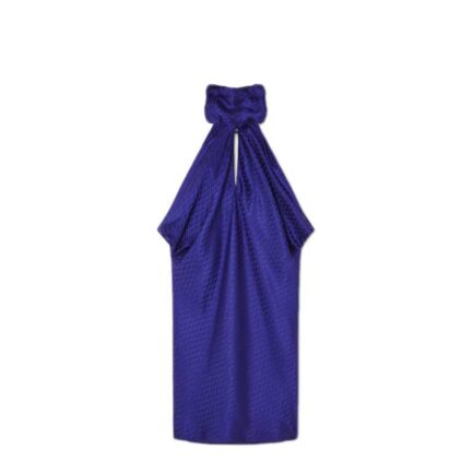 V Allover Jacquard Silk Relaxed Mini Dress