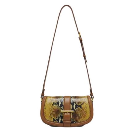Women's T-Bar Satchel in Brown/Dark Brown