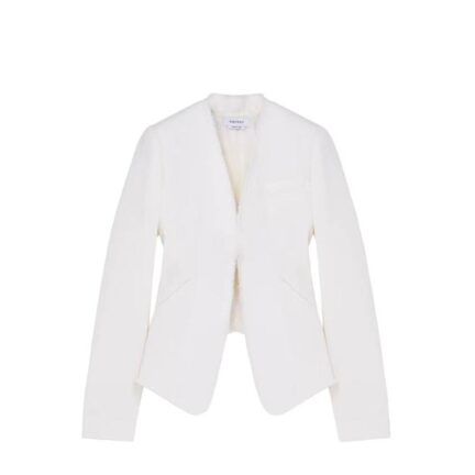 Women's Raw Edge Tailored Jacket in Ivory