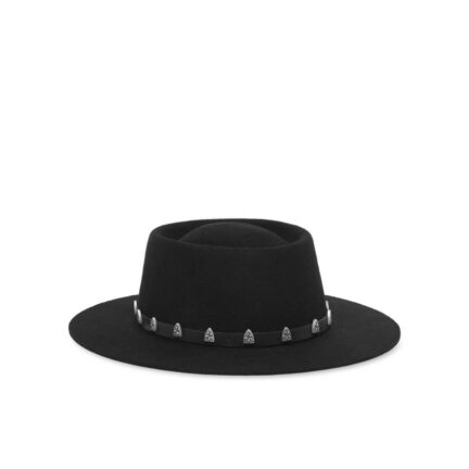 Hat with Leather Belt Studs