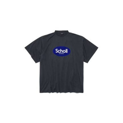 Men's Balenciaga I Scholl Oversized T-shirt in Black Faded